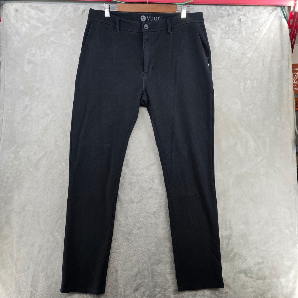 Vuori Meta Pant Mens 36 Everything Chino Black Performance Stretch Tech Trousers